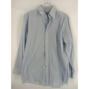 Career Club Men's Light Blue Dress Shirt Size 16 33 Long Sleeve Button Down‎